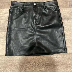 NWOT Marc New York Black Faux Leather Mini Skirt